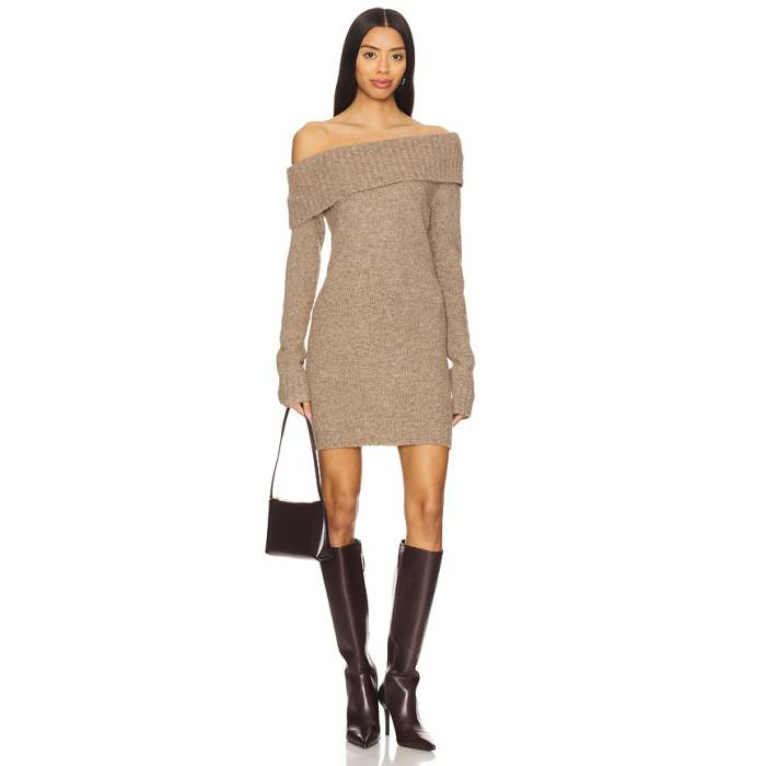 Astr The Label 【 Leya Sweater Dress Women Taupe 】 調教師 御召しもの レディース