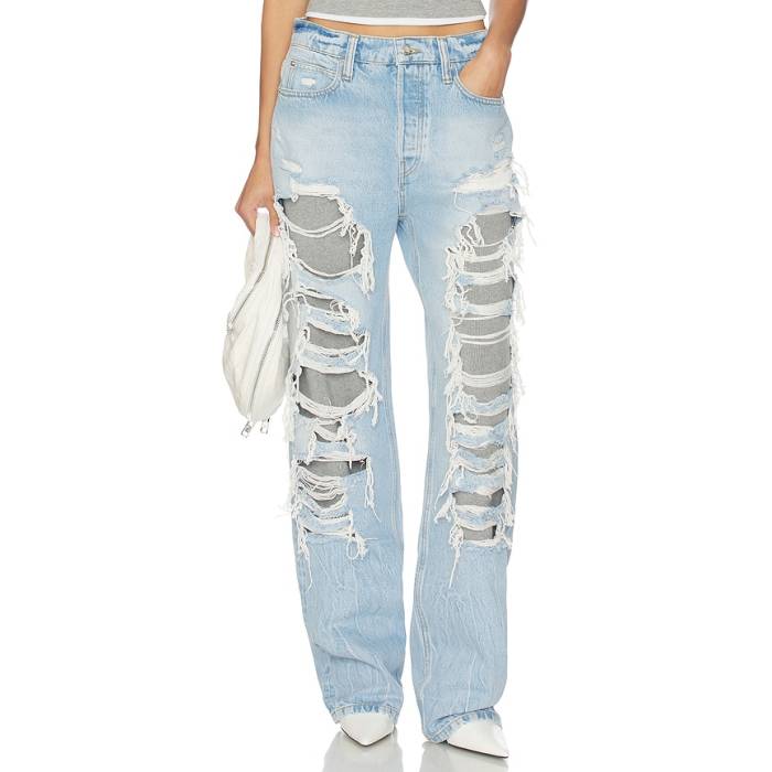 アレキサンダーワン Alexander Wang 【 Distressed Straight Jean Women Light Bleach 】 レディース