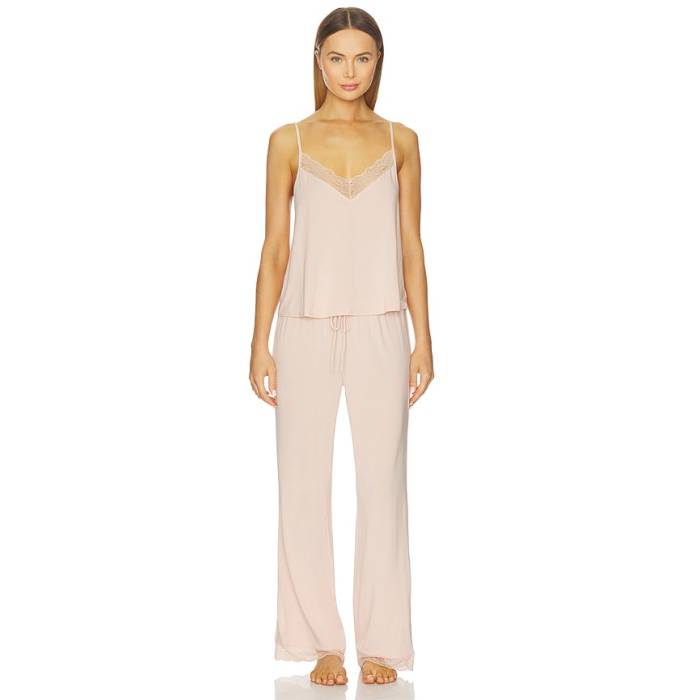 エバージェイ Eberjey 【 Kari Cami \u0026 Pant Pj Set Women Tea Rose Tearo 】 ズボン下 レディース Rose さくら色