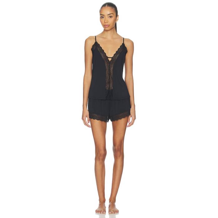 エバージェイ Eberjey 【 Lara Cami And Short Pj Set Women Black 】 レディース 黒いこと 黒いこと