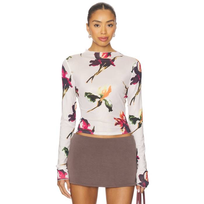 ライオネス Lioness 【 Hamptons Long Sleeve Top Women Porcelain Floral 】 Sleeve 捩り レディース