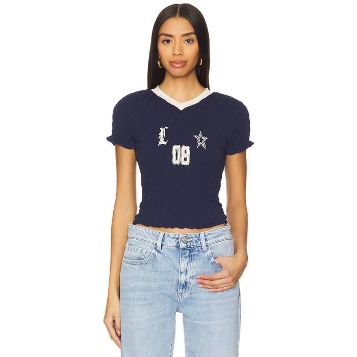 ライオネス Lioness 【 Scrunched Spectate Top Women Indigo 】 レディース 藍色・インディゴ