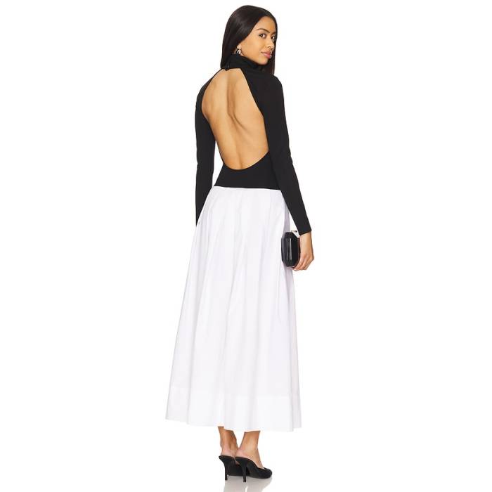Lovers And Friends 【 Sol Midi Dress Women Black \u0026Amp; White 】 お召しもの レディース 黒いこと 黒いこと 白いこと 白いこと
