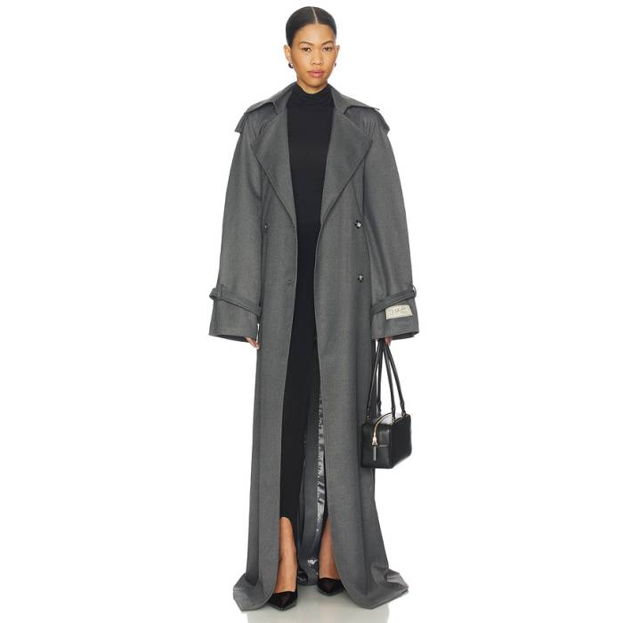 Milkwhite 【 Long Trench Coat Women Grey 】 レディース 薄墨色 薄墨色