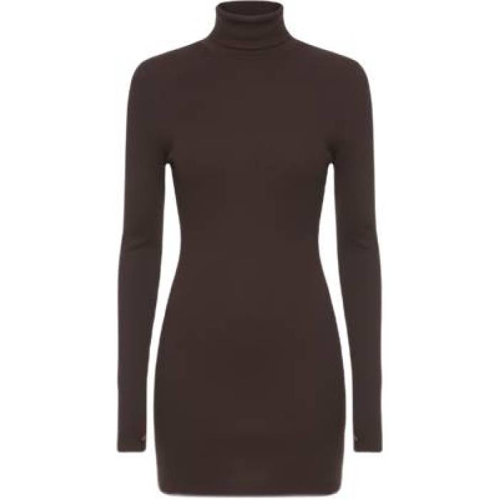Enza Costa 【 Knit Turtleneck Tunic Dress Women Bitter Brown 】 ニット ドレス レディース 茶色 ブラウン|スニケス