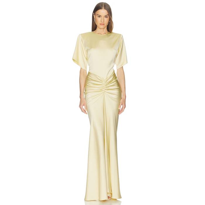 The Andamane 【 Iris Short Sleeve Maxi Dress Women Vanilla 】 Sleeve 衣袂 御召しもの レディース