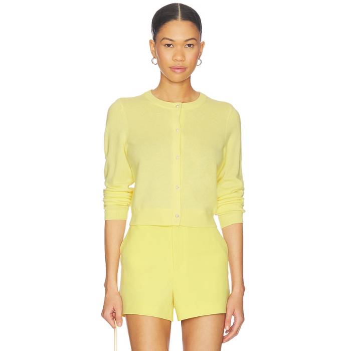 アリスアンドオリビア Alice + Olivia 【 Dollie Cardigan Women Butter 】 ジレー レディース