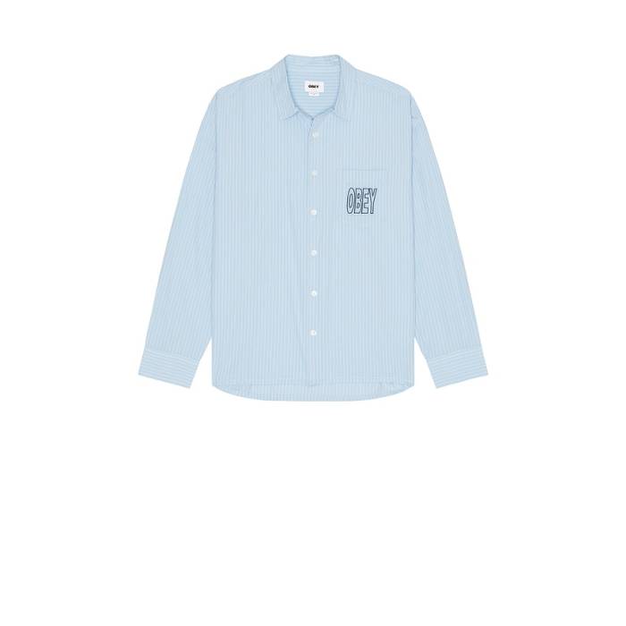 オベイ Obey 【 Bigwig Blueprint Woven Shirt Men Cerulean Multi 】 Woven ウーブン メンズ｜スニケス