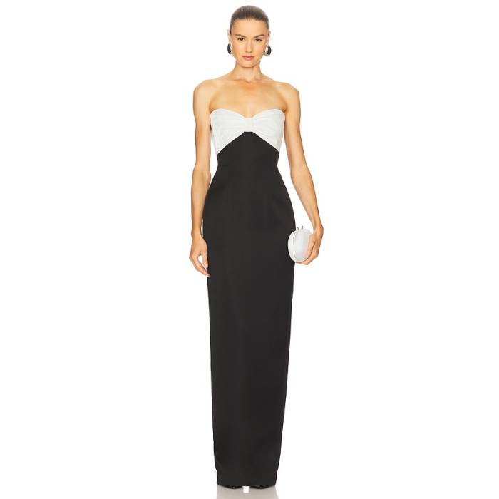 Sau Lee 【 Jaclyn Gown Women Black \u0026Amp; White 】 レディース 黒いこと 黒いこと 白いこと 白いこと