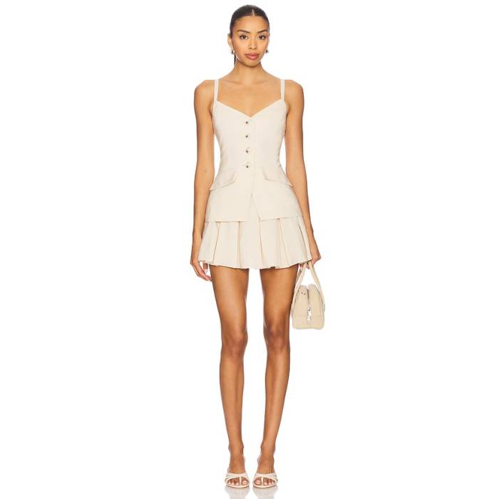 アマンダアプリチャード Amanda Uprichard 【 X Revolve Wesley Skort Romper Women Bone 】 ロンパース レディース