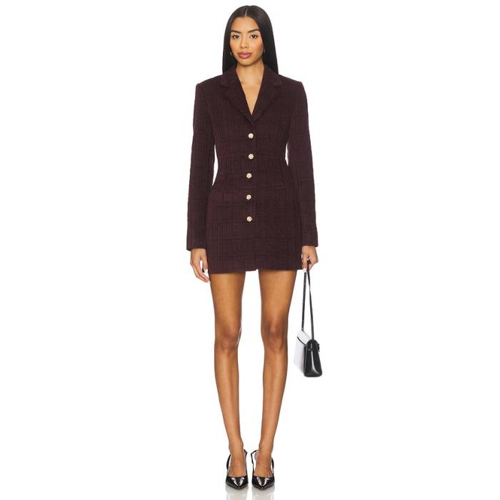 アマンダアプリチャード Amanda Uprichard 【 Peralta Blazer Romper Women Aubergine 】 ブレイザー ロンパース レディース