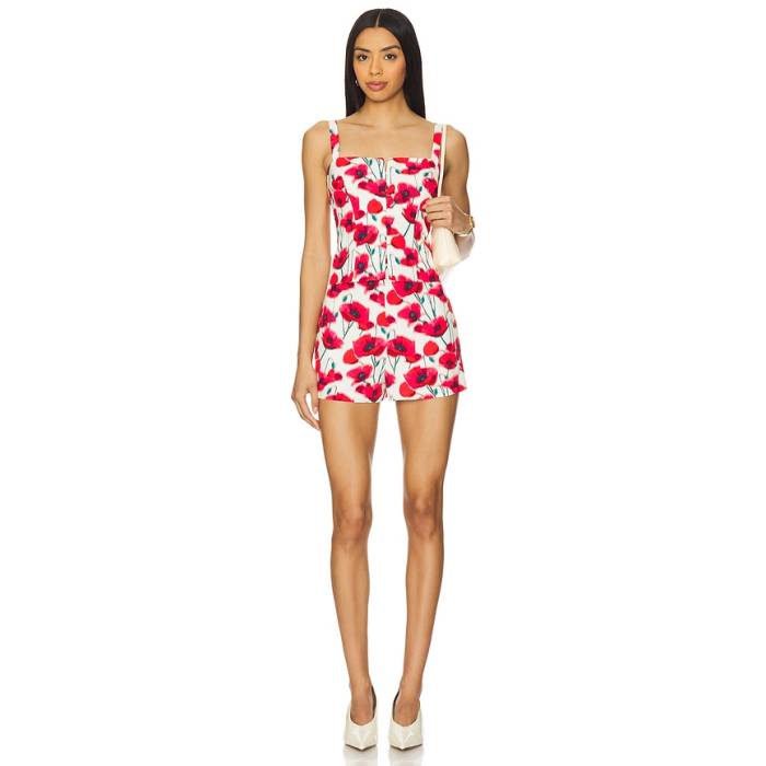 アマンダアプリチャード Amanda Uprichard 【 Tisha Romper Women Poppy Field 】 ロンパース レディース Field 活動の領域