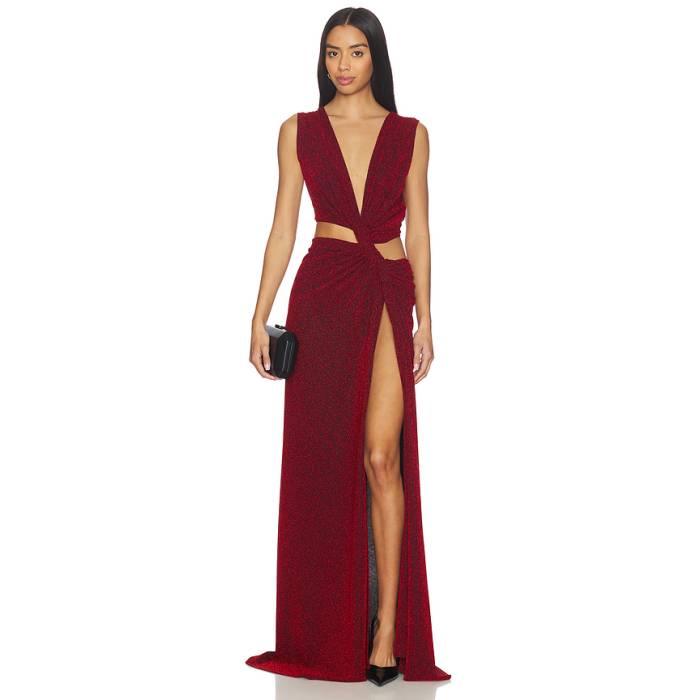 Sid Neigum 【 Triple Loop Knit Dress Women Red Sparkle 】 編み物 御召しもの レディース Red 赤・赤いこと