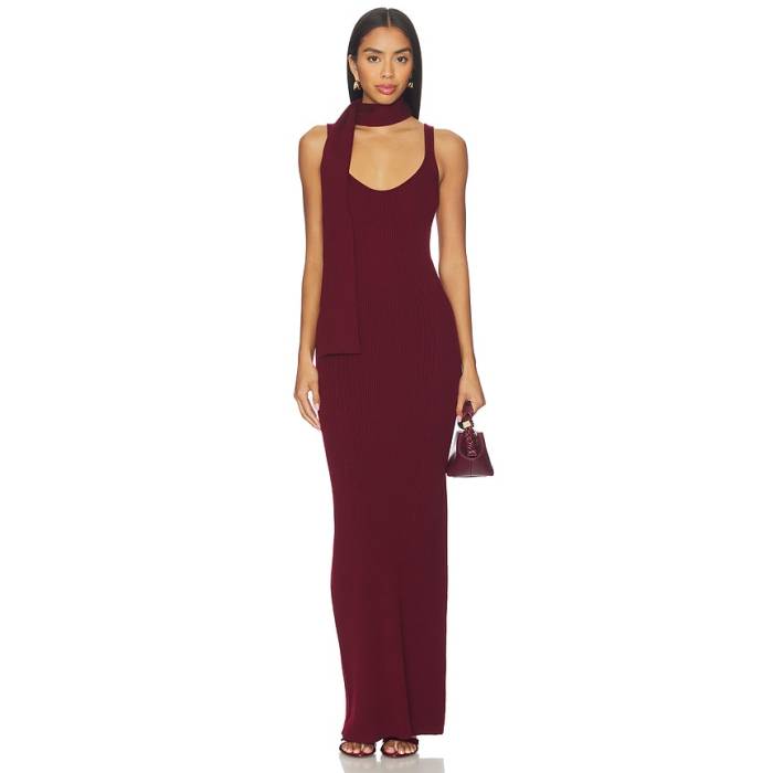 Lovers And Friends 【 Aura Rib Maxi Dress Women Windsor Wine 】 佇まい お召しもの レディース レディースファッション-ドレス