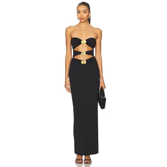Cin Cin 【 Rome Orchid Maxi Dress Women Black 】 お召しもの レディース 黒いこと 黒いこと ドレス-レディースファッション