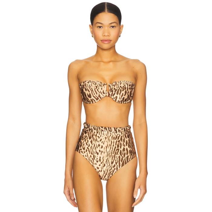 ジマーマン Zimmermann 【 Cascadian Balconette Top Women Tan Leopard 】 レディースファッション 水着 レディース ヒョウ柄 レオパード