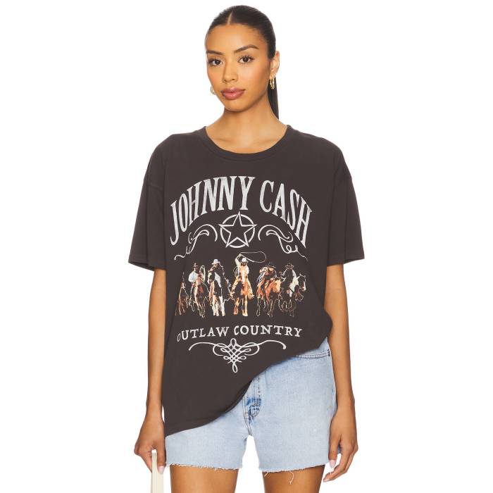 Daydreamer 【 Johnny Cash Outlaw Country Merch Tee Women Reactive Black 】 カントリー プルオーバー レディース 黒いこと 黒いこと