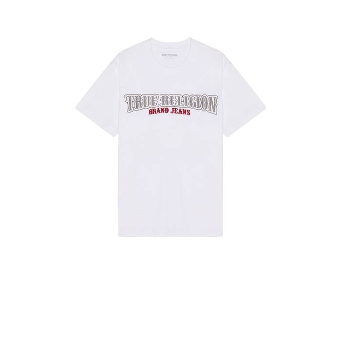 トゥルーレリジョン True Religion 【 Railroad Embro Tee Unisex Optic White 】 Tシャツ レディースファッション トップス Tシャツ カットソー ユニセックス 白色 ホワイト