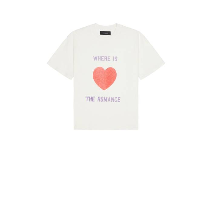Nahmias 【 Romance Boxy T-Shirt Men Egg White 】 Tシャツ メンズファッション トップス Tシャツ カットソー メンズ 白色 ホワイト