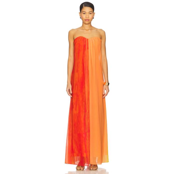 ミリー Milly 【 Sunset Stripe Strapless Dress Women Coral Multi 】 Stripe ストライプ ドレス レディースファッション ドレス レディース