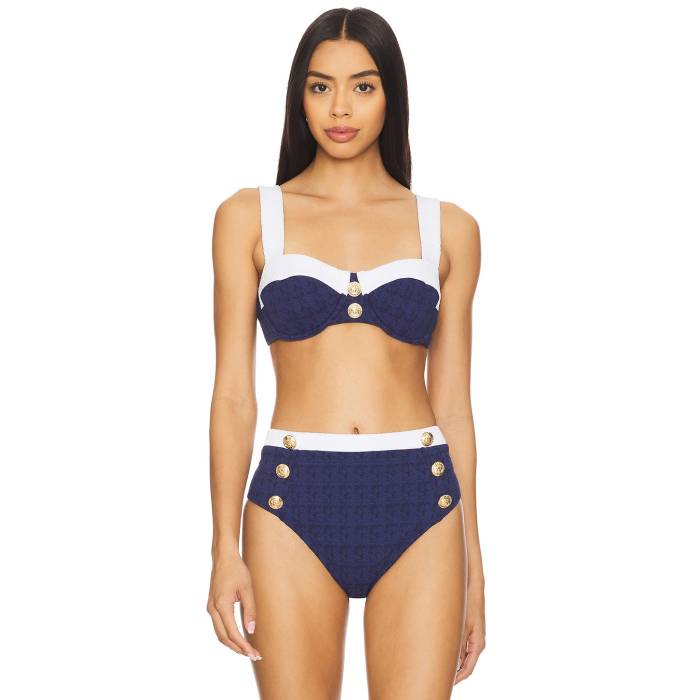 L'agence 【 Alexandria Structured Bikini Top Women Color Block Chic Marine 】 レディースファッション 水着 レディース