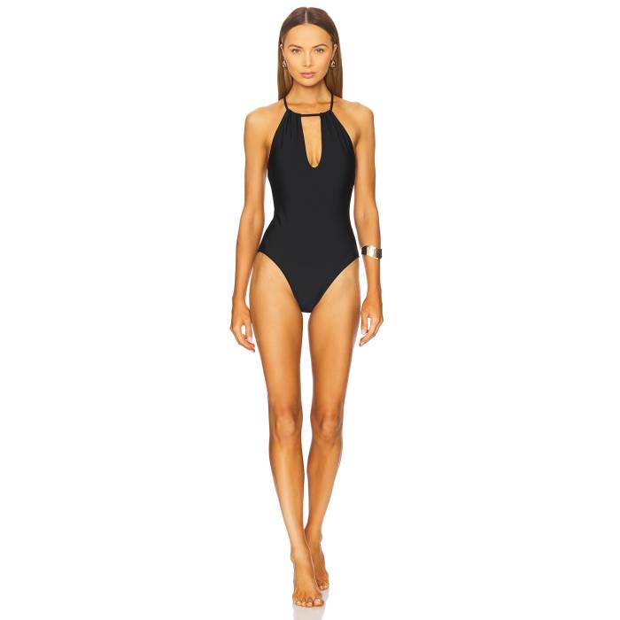 L\u0027agence 【 Belle One Piece Swimsuit Women Black 】 水泳着 レディース 黒いこと 黒いこと