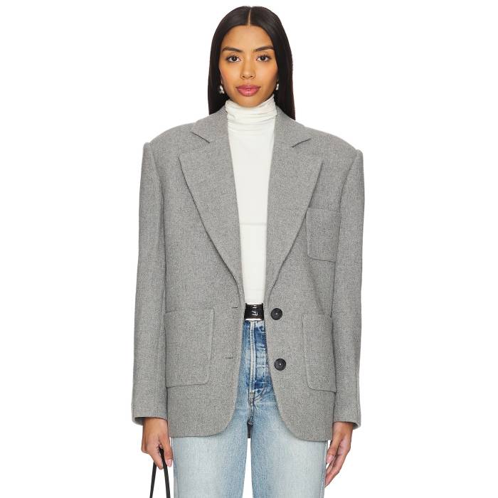 Eaves 【 Shai Manteco Wool Blazer Women Light Grey 】 ブレイザー レディースファッション コート ジャケット レディース 灰色 グレー