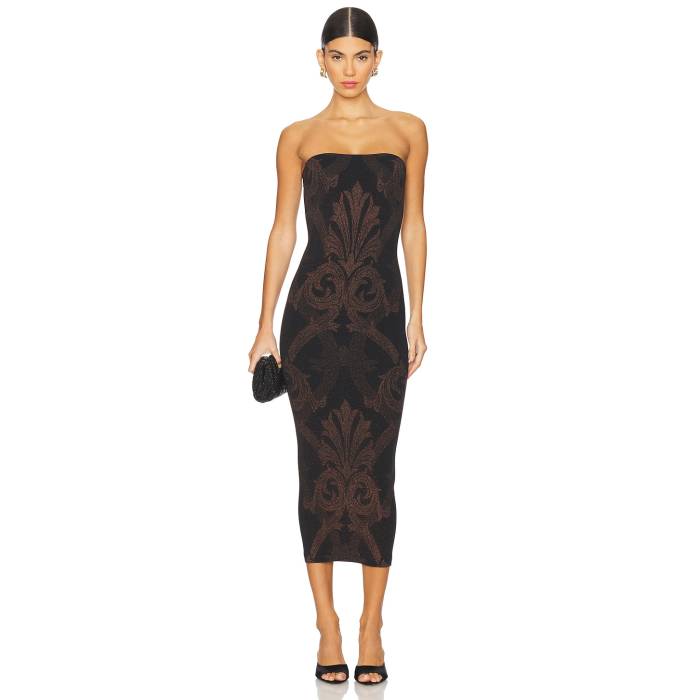 ウォルフォード Wolford 【 X Etro Metallic Jacquard Dress Women Black & Copper 】 ドレス レディースファッション ドレス レディース 黒色 ブラック 銅色 コッパー
