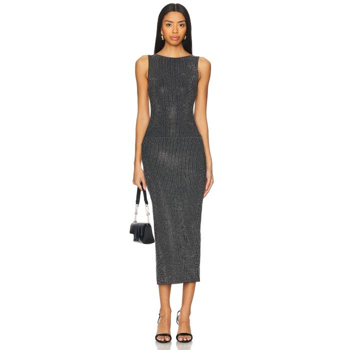 グッドアメリカン Good American 【 Crystal High Neck Dress Women Black001 】 ハイ ドレス レディースファッション ドレス レディース