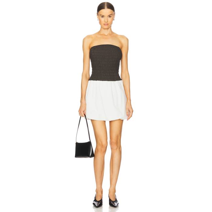 Lna 【 Elsie Dress Women Black Top With Vapor Skirt 】 ドレス レディース 黒色 ブラック