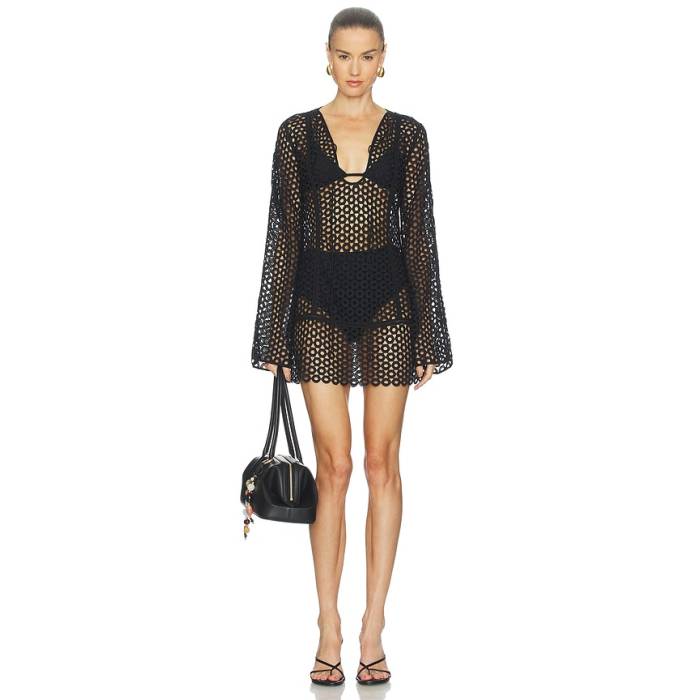 Cult Gaia 【 Omara Cover Up Dress Women Black 】 お召しもの レディース 黒いこと 黒いこと