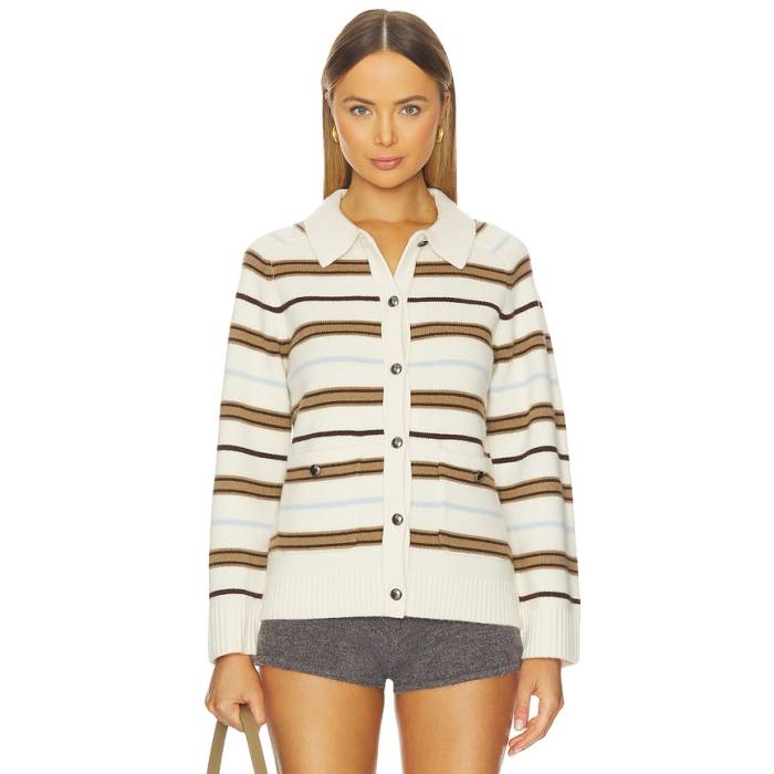 ラグアンドボーン Rag \u0026 Bone 【 Peggy Striped Oversized Cardigan Women Ivory Multi 】 ジレー レディース 象牙色