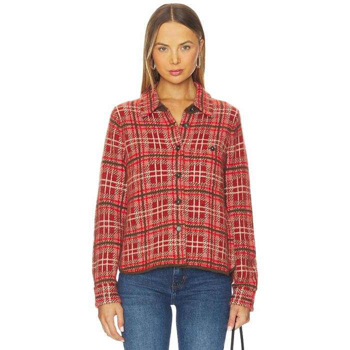 Guest In Residence 【 Dylan Plaid Shirt Women Chili Combo 】 レディース