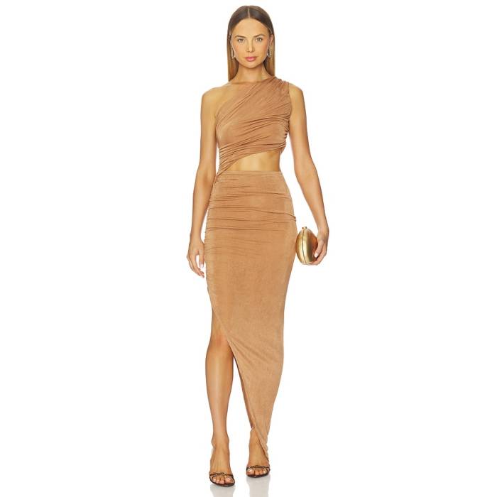 Marianna Senchina 【 Bianca Dress Women Hazelnut 】 御召しもの レディース