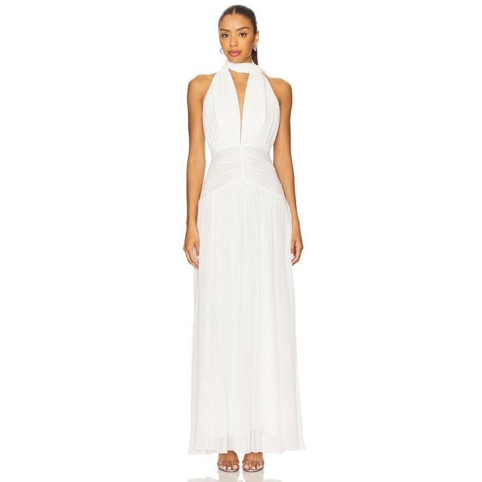 Nicholas 【 Arella Silk Dress Women Ivory 】 御召しもの レディース 象牙色