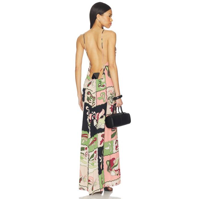 Adriana Degreas 【 Inamorata Bare Back Maxi Dress Women Green 】 御召しもの レディース green 緑・緑であること
