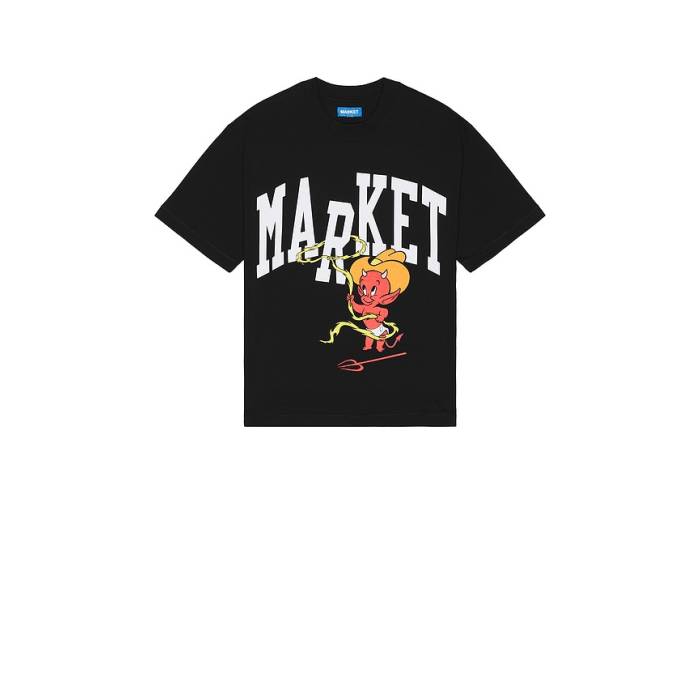 Market 【 Hot Stuff Cowboy Arc Tee Men Black 】 プルオーバー メンズ 黒いこと 黒いこと