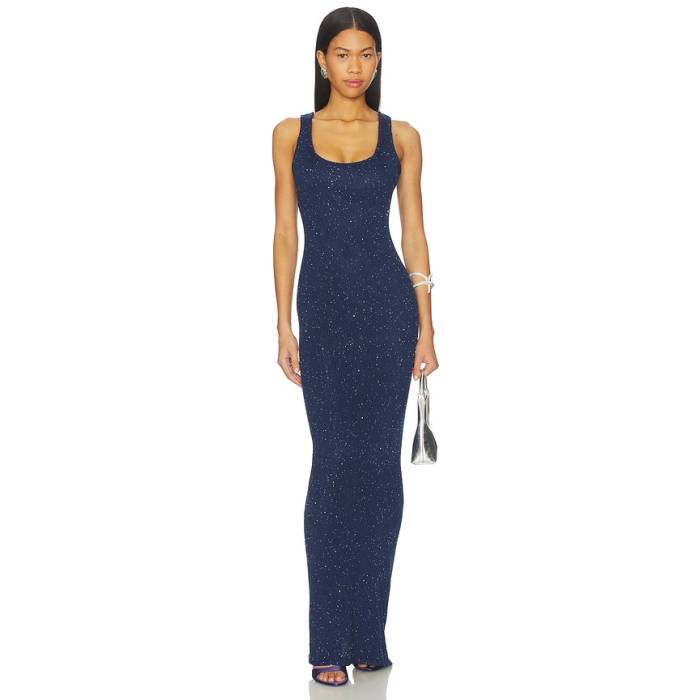 Asta Resort 【 Ana Dress Women Navy Sequin 】 お召しもの レディース 紺色 米国海軍