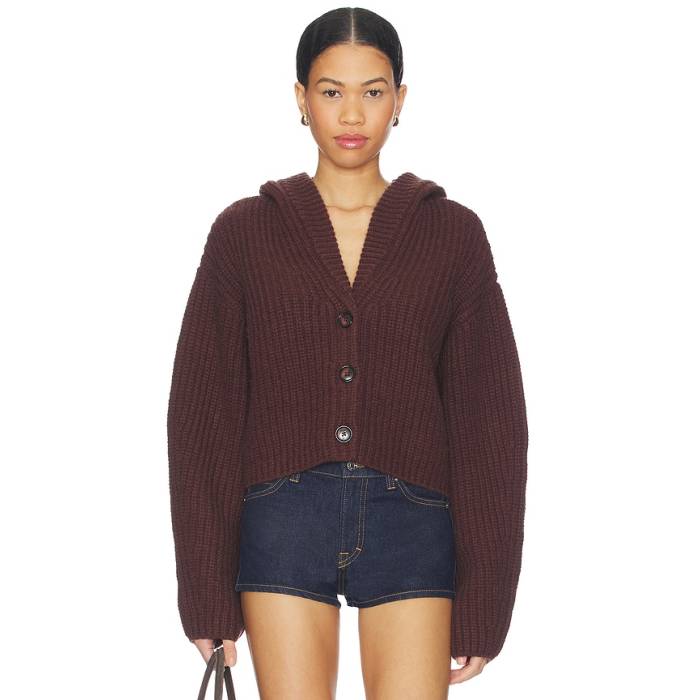 Lovers And Friends 【 Anika Hooded Cardigan Women Chocolate Brown 】 ボンネット付 ジレー レディース 赤銅色 赤銅色