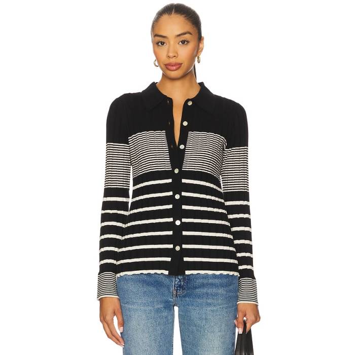 レイルズ Rails 【 Aurelia Sweater Women Black \u0026Amp; Ivory Stripe 】 調教師 レディース 黒いこと 黒いこと 象牙色 Stripe 縞模様