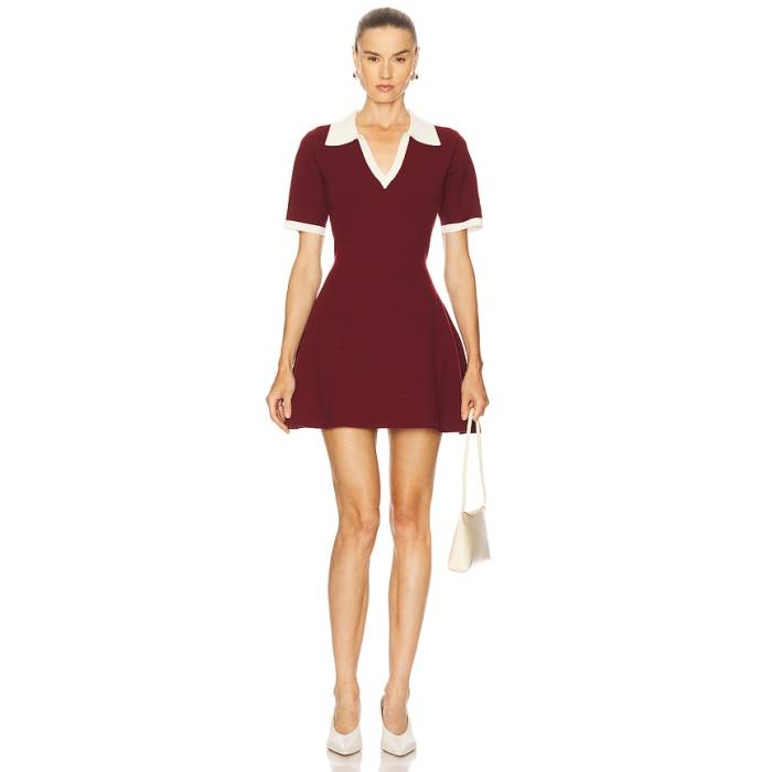 Maude Club 【 Tallulah Knit Dress Women Burgundy 】 編み物 お召しもの レディース ブドウ酒色・バーガンディー ドレス-レディースファッション