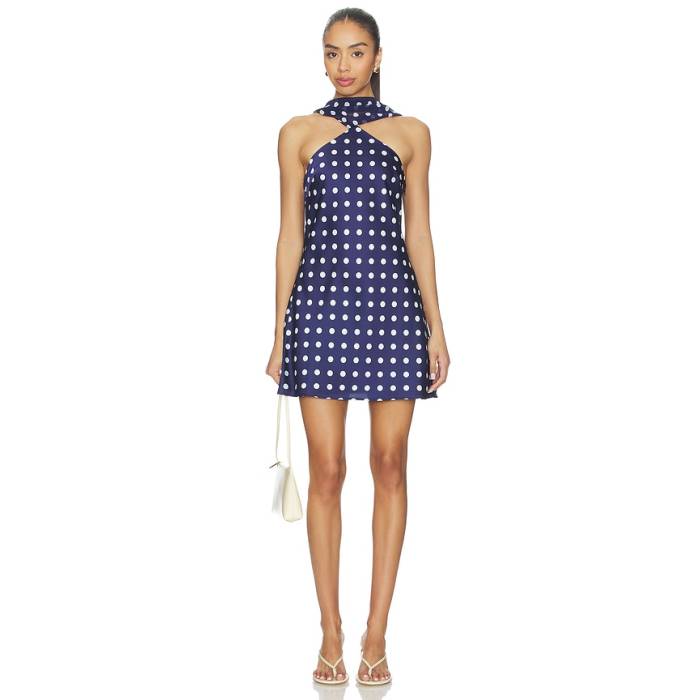 Maude Club 【 Hendrix Dress Women Navy \u0026Amp; White Dots 】 御召しもの レディース 紺色 米国海軍 白いこと 白いこと
