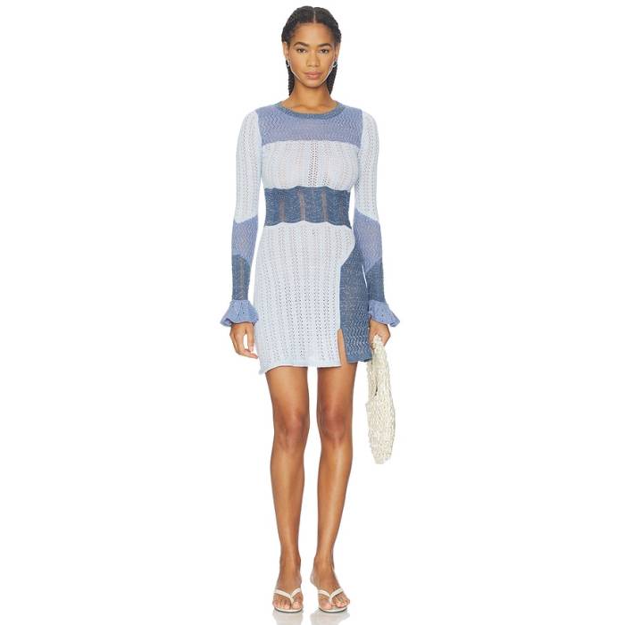 Capittana 【 Tamara Dress Women Blue 】 御召しもの レディース 青碧 青碧