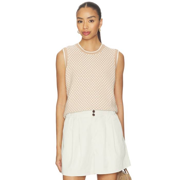 バーリー Varley 【 Jenson Stitch Knit Tank Top Women Light Taupe 】 編み物 貯蔵タンクいの一番 レディース