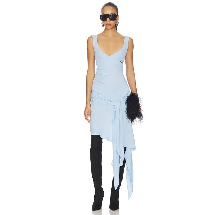 ジ・アティコ The Attico 【 Draped Mini Dress Women Baby Blue 】 お召しもの レディース 青み 青色