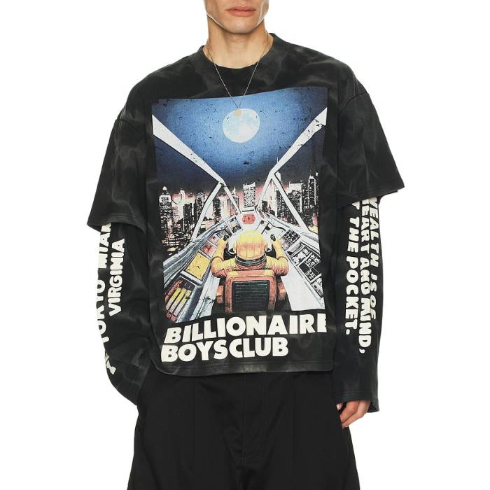 ビリオネアボーイズクラブ Billionaire Boys Club 【 Arrival Long Sleeve Tee Men Black 】 Sleeve スリーブ Tシャツ メンズ 黒色 ブラック｜スニケス 28,730円