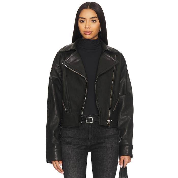 Anine Bing 【 Julie Jacket Women Black Leather 】 Jacket 上衣 レディース 黒いこと 黒いこと なめし革