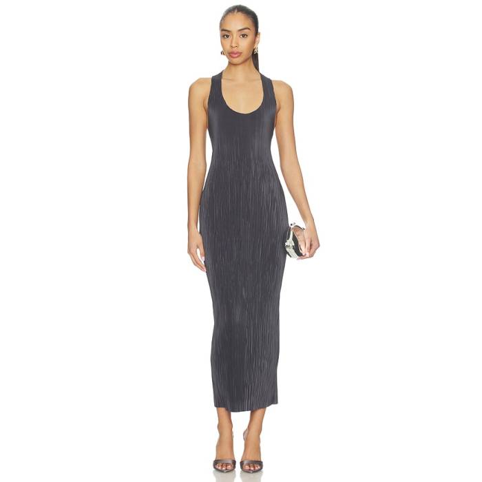 Atlein 【 Pleated Tube Dress Women Anthracite 】 御召しもの レディース