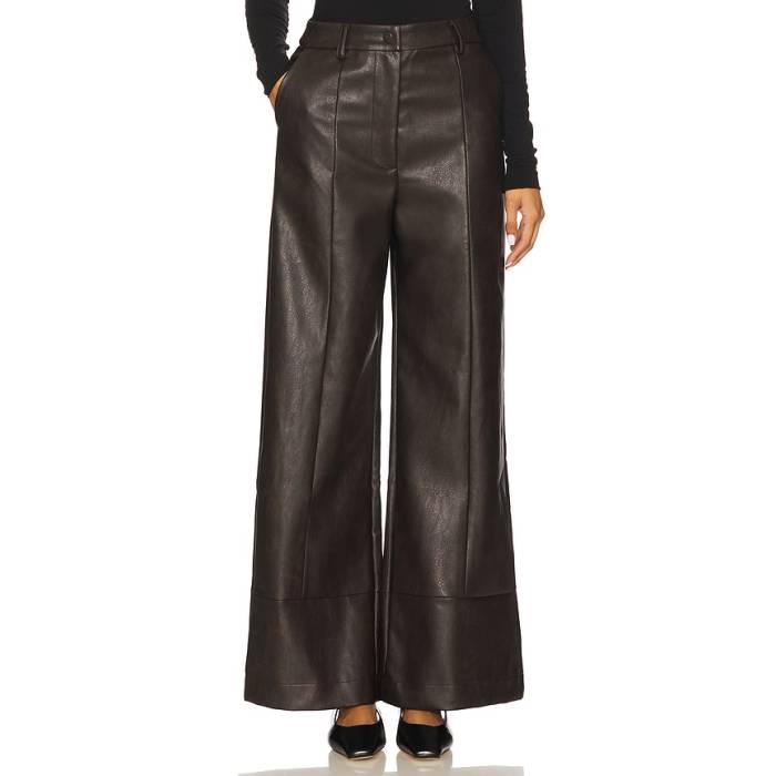バル点点 Bardot 【 Marlowe Faux Leather Pant Women Dark Choco 】 なめし革 ズボン下 レディース