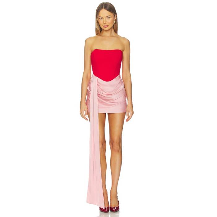 Nookie 【 Chiara Mini Dress Women Red \u0026Amp; Pink 】 お召しもの レディース Red 赤・赤いこと pink サクラ色